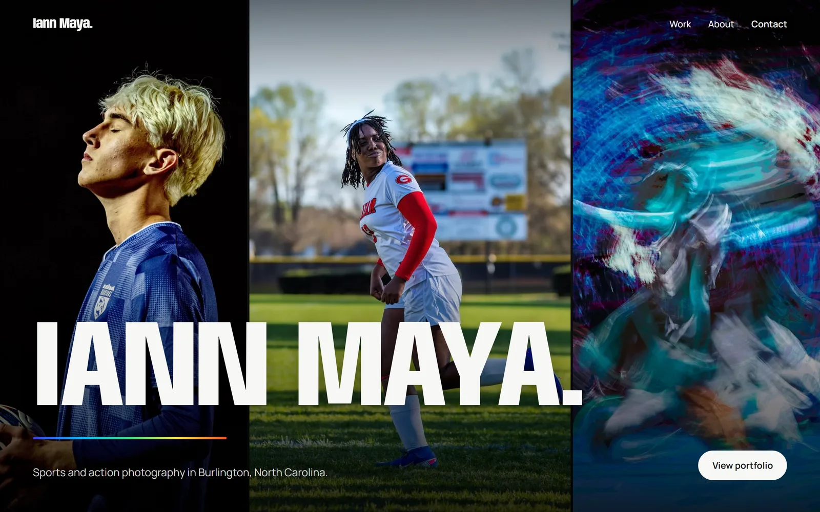 The Iann Maya homepage on a desktop screen