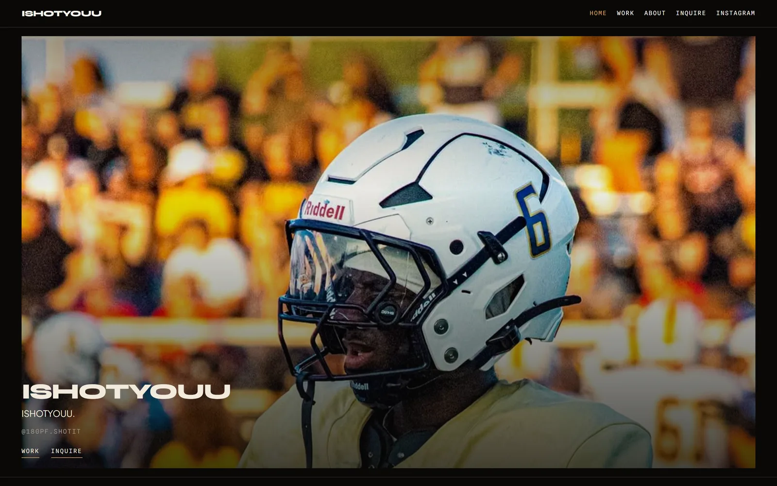 The ISHOTYOUU homepage on a desktop screen